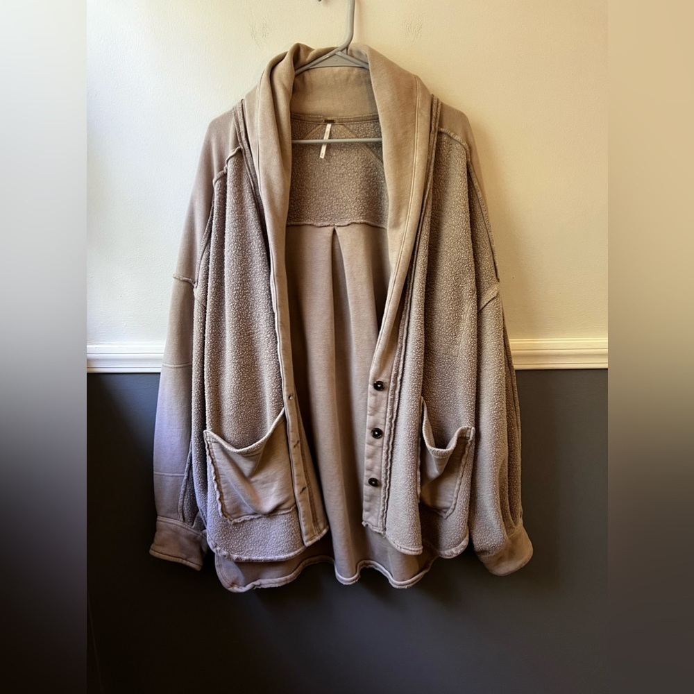 Free People Jordan slouchy jacket magic mushroom medium - Picture 3 of 9
